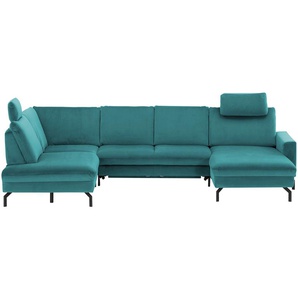 meinSofa Wohnlandschaft Grace ¦ türkis/petrol ¦ Maße (cm): B: 332 H: 89 T: 220.0
