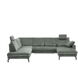 meinSofa Wohnlandschaft aus Mikrofaser Grace ¦ türkis/petrol ¦ Maße (cm): B: 332 H: 89 T: 220