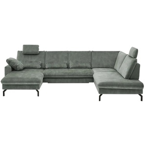 meinSofa Wohnlandschaft aus Mikrofaser Grace ¦ türkis/petrol ¦ Maße (cm): B: 332 H: 89 T: 220.0