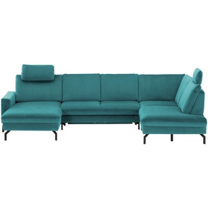 meinSofa Wohnlandschaft  Grace ¦ türkis/petrol ¦ Maße (cm): B: 332 H: 89 T: 220.0