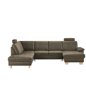 meinSofa Wohnlandschaft  grau - Leder/Mikrofaser Samu ¦ grau ¦ Maße (cm): B: 316 H: 90 T: 235.0