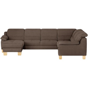 meinSofa Wohnlandschaft aus Mikrofaser Hanna ¦ braun ¦ Maße (cm): B: 322 H: 84 T: 264.0