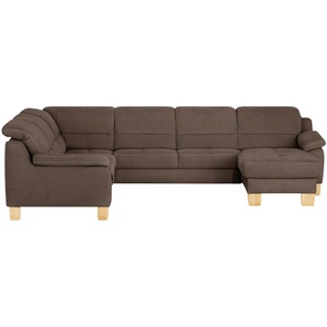 meinSofa Wohnlandschaft aus Mikrofaser Hanna ¦ braun ¦ Maße (cm): B: 322 H: 84 T: 264.0