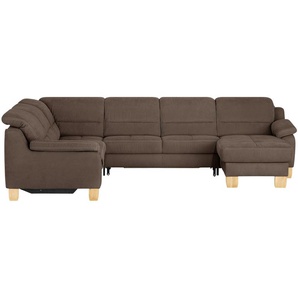 meinSofa Wohnlandschaft aus Mikrofaser Hanna ¦ braun ¦ Maße (cm): B: 322 H: 84 T: 264