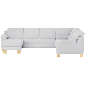 meinSofa Wohnlandschaft aus Mikrofaser Hanna ¦ grau ¦ Maße (cm): B: 322 H: 84 T: 264.0