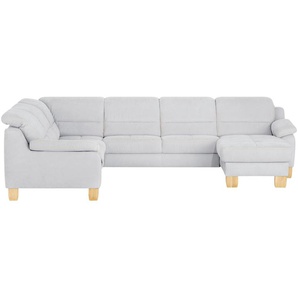 meinSofa Wohnlandschaft aus Mikrofaser Hanna ¦ grau ¦ Maße (cm): B: 322 H: 84 T: 264.0