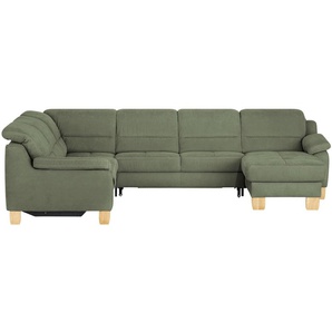 meinSofa Wohnlandschaft aus Mikrofaser Hanna ¦ grün ¦ Maße (cm): B: 322 H: 84 T: 264.0