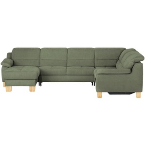 meinSofa Wohnlandschaft aus Mikrofaser Hanna ¦ grün ¦ Maße (cm): B: 322 H: 84 T: 264.0
