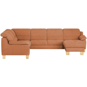 meinSofa Wohnlandschaft aus Mikrofaser Hanna ¦ orange ¦ Maße (cm): B: 322 H: 84 T: 264.0