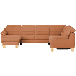 meinSofa Wohnlandschaft aus Mikrofaser Hanna ¦ orange ¦ Maße (cm): B: 322 H: 84 T: 264.0