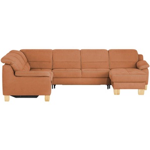 meinSofa Wohnlandschaft aus Mikrofaser Hanna ¦ orange ¦ Maße (cm): B: 322 H: 84 T: 264