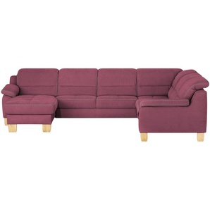meinSofa Wohnlandschaft aus Mikrofaser Hanna ¦ rot ¦ Maße (cm): B: 322 H: 84 T: 264.0