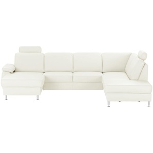 meinSofa Wohnlandschaft mit Sitz- und Rückenbezug aus Leder Kathi ¦ weiß ¦ Maße (cm): B: 309 H: 86 T: 235.0