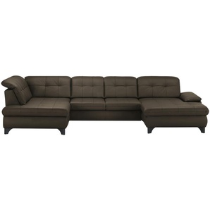 Lounge Collection Wohnlandschaft Leder  Jona ¦ braun ¦ Maße (cm): B: 368 H: 100 T: 194.0
