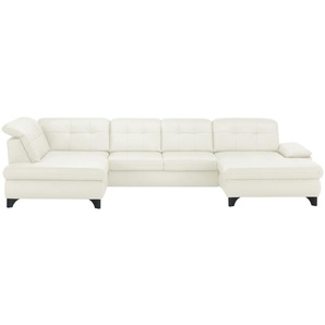 Lounge Collection Wohnlandschaft Leder  Jona ¦ weiß ¦ Maße (cm): B: 368 H: 100 T: 194.0