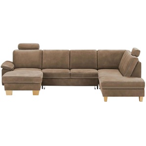 meinSofa Wohnlandschaft Leder Samu ¦ braun ¦ Maße (cm): B: 316 H: 90 T: 235.0