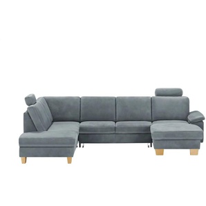 meinSofa Wohnlandschaft Leder Samu ¦ grau ¦ Maße (cm): B: 316 H: 90 T: 235.0