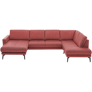 meinSofa Wohnlandschaft aus Mikrofaser Mike ¦ rot ¦ Maße (cm): B: 327 H: 86 T: 180.0