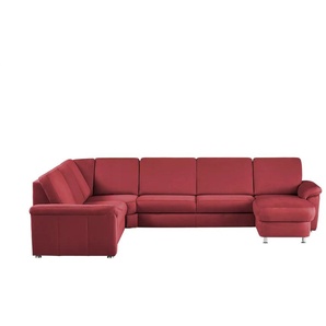 meinSofa Wohnlandschaft Mikrofaser Rita ¦ rot ¦ Maße (cm): B: 330 H: 91 T: 240.0