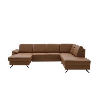 meinSofa Wohnlandschaft mit Sitz- und Rückenbezug aus Leder Kathi ¦ braun ¦ Maße (cm): B: 309 H: 86 T: 235.0