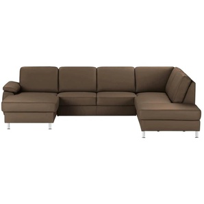 meinSofa Wohnlandschaft mit Sitz- und Rückenbezug aus Leder Kathi ¦ braun ¦ Maße (cm): B: 309 H: 86 T: 235.0