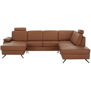 meinSofa Wohnlandschaft mit Sitz- und Rückenbezug aus Leder Kathi ¦ braun ¦ Maße (cm): B: 314 H: 86 T: 235.0