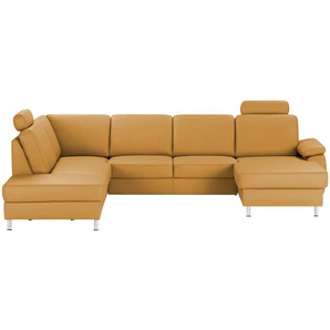 meinSofa Wohnlandschaft mit Sitz- und Rückenbezug aus Leder Kathi ¦ orange ¦ Maße (cm): B: 314 H: 86 T: 235.0