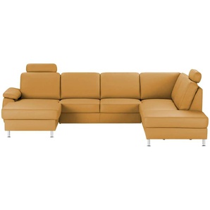 meinSofa Wohnlandschaft mit Sitz- und Rückenbezug aus Leder Kathi ¦ orange ¦ Maße (cm): B: 314 H: 86 T: 235.0