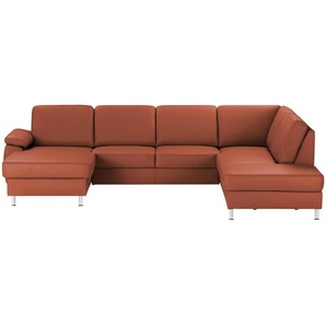 meinSofa Wohnlandschaft mit Sitz- und Rückenbezug aus Leder Kathi ¦ rot ¦ Maße (cm): B: 309 H: 86 T: 235.0