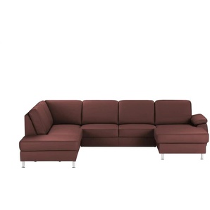 meinSofa Wohnlandschaft mit Sitz- und Rückenbezug aus Leder Kathi ¦ rot ¦ Maße (cm): B: 309 H: 86 T: 235.0