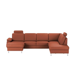 meinSofa Wohnlandschaft mit Sitz- und Rückenbezug aus Leder Kathi ¦ rot ¦ Maße (cm): B: 314 H: 86 T: 235.0