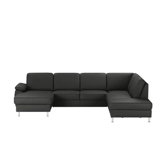 meinSofa Wohnlandschaft mit Sitz- und Rückenbezug aus Leder Kathi ¦ schwarz ¦ Maße (cm): B: 309 H: 86 T: 235.0
