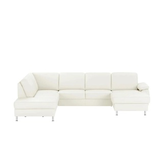 meinSofa Wohnlandschaft mit Sitz- und Rückenbezug aus Leder Kathi ¦ weiß ¦ Maße (cm): B: 309 H: 86 T: 235.0