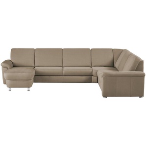 meinSofa Wohnlandschaft Mikrofaser Rita ¦ beige ¦ Maße (cm): B: 330 H: 91 T: 240.0