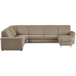 meinSofa Wohnlandschaft Mikrofaser Rita ¦ beige ¦ Maße (cm): B: 330 H: 91 T: 240.0