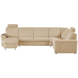 meinSofa Wohnlandschaft Mikrofaser Rita ¦ beige ¦ Maße (cm): B: 330 H: 91 T: 240.0