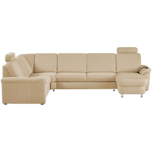 meinSofa Wohnlandschaft Mikrofaser Rita ¦ beige ¦ Maße (cm): B: 330 H: 91 T: 240.0