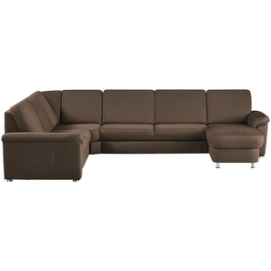 meinSofa Wohnlandschaft Mikrofaser Rita ¦ braun ¦ Maße (cm): B: 330 H: 91 T: 240.0