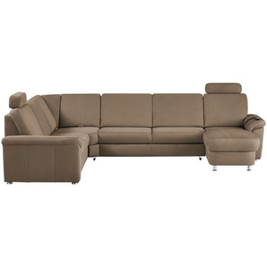 meinSofa Wohnlandschaft Mikrofaser Rita ¦ braun ¦ Maße (cm): B: 330 H: 91 T: 240.0