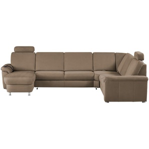 meinSofa Wohnlandschaft Mikrofaser Rita ¦ braun ¦ Maße (cm): B: 330 H: 91 T: 240.0