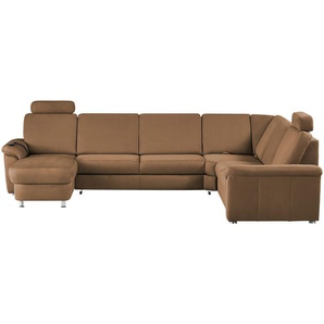 meinSofa Wohnlandschaft Mikrofaser Rita ¦ braun ¦ Maße (cm): B: 330 H: 91 T: 240.0