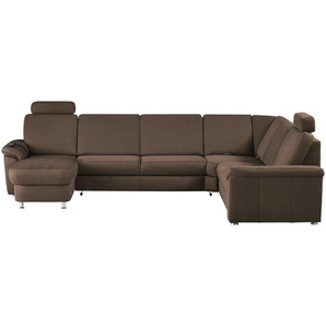 meinSofa Wohnlandschaft Mikrofaser Rita ¦ braun ¦ Maße (cm): B: 330 H: 91 T: 240.0