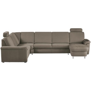 meinSofa Wohnlandschaft Mikrofaser Rita ¦ grau ¦ Maße (cm): B: 330 H: 91 T: 240.0