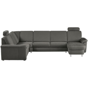 meinSofa Wohnlandschaft Mikrofaser Rita ¦ grau ¦ Maße (cm): B: 330 H: 91 T: 240.0