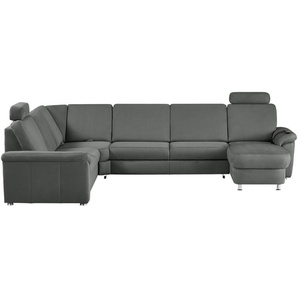 meinSofa Wohnlandschaft Mikrofaser Rita ¦ grau ¦ Maße (cm): B: 330 H: 91 T: 240.0
