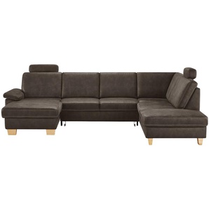 meinSofa Wohnlandschaft Kunstleder Samu ¦ braun ¦ Maße (cm): B: 316 H: 90 T: 235.0