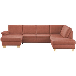 meinSofa Wohnlandschaft Kunstleder Samu ¦ rot ¦ Maße (cm): B: 316 H: 90 T: 235.0
