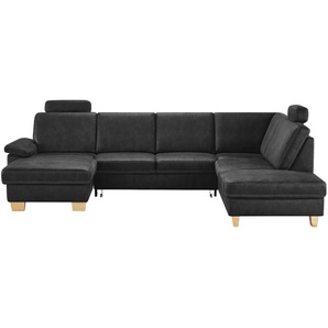 meinSofa Wohnlandschaft Kunstleder Samu ¦ schwarz ¦ Maße (cm): B: 316 H: 90 T: 235.0