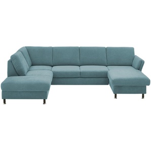 meinSofa Wohnlandschaft aus Flachgewebe Veit ¦ blau ¦ Maße (cm): B: 305 H: 90 T: 200.0