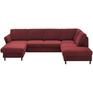 meinSofa Wohnlandschaft aus Flachgewebe Veit ¦ rot ¦ Maße (cm): B: 305 H: 90 T: 200.0